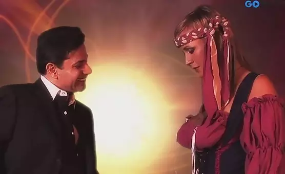 Beautiful Slavic girl with humongous breasts pleases her man orally